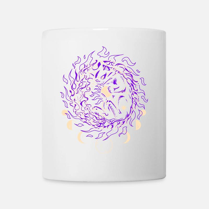 COSMIC FIRE | Magische Katze, Hüterin der Sterne - Tasse - Weiß
