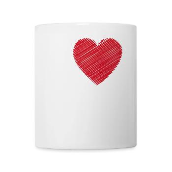 Love Heart Typography for Valentines Day - Mug - white - Front