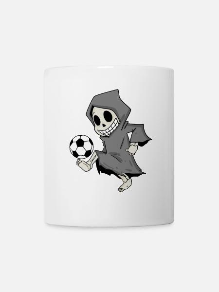 Sensenmann spielt Fußball - Tasse - Weiß
