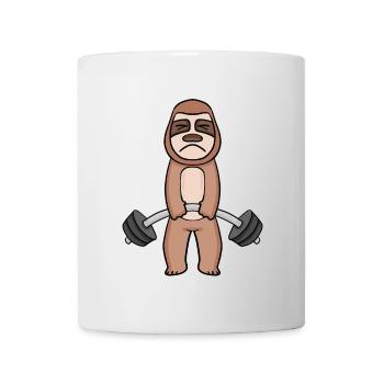 Sloth Dumbbell Training Strength Training Fitness - Mug - white - Front