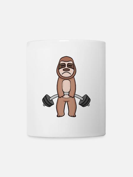 Faultier Hantel Training Krafttraining Fitness - Tasse - Weiß