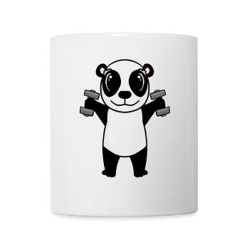 Panda Dumbbell Training Strength Training Fitness - Mug - white - Front