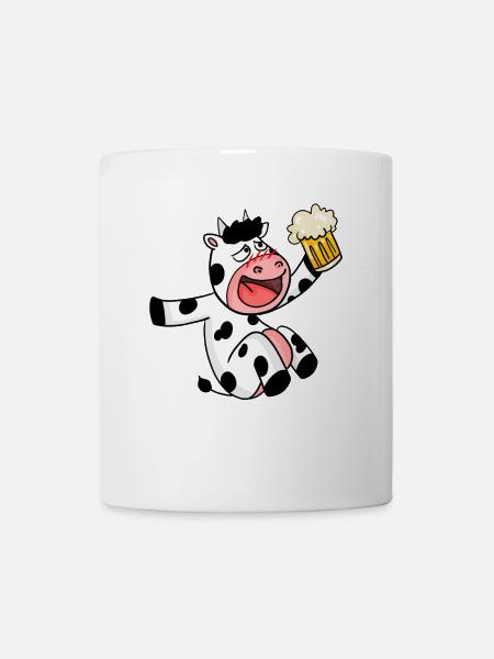 Betrunkene Kuh - Bier - Tasse - Weiß