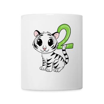2 anniversaire 2 ans avec motif animal - deux - Mug blanc - blanc - Devant