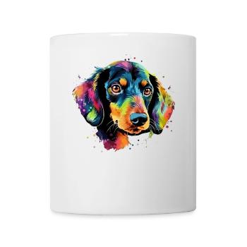 Teckel Chien Teckel Aquarelle Art Tête de Chien - Mug blanc - blanc - Devant