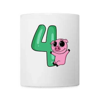 4 birthday 4 years old with animal motif - four - Mug - white - Front