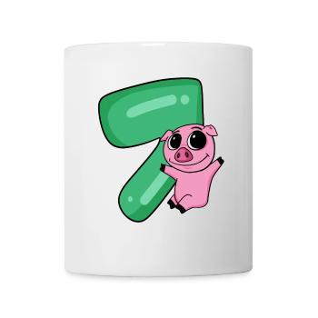 7 birthday 7 years old with animal motif - seven - Mug - white - Front