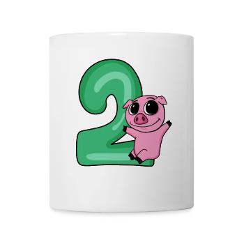 2 Anniversaire 2 ans avec motif animal - Deux - Mug blanc - blanc - Devant