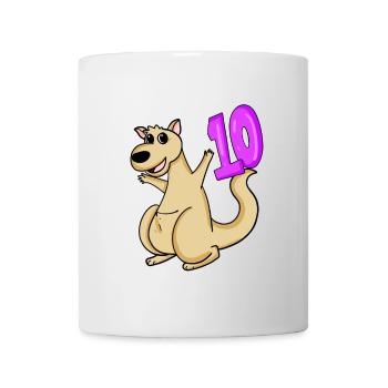 10 Geburtstag 10 Jahre alt mit Tier Motiv - zehn - Tasse - Weiß - Vorne