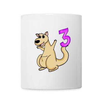 3 anniversaire 3 ans avec motif animal - trois - Mug blanc - blanc - Devant