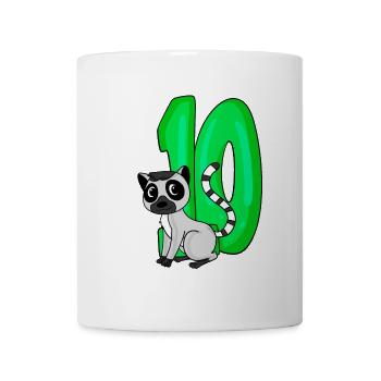 10 Geburtstag 10 Jahre alt mit Tier Motiv - zehn - Tasse - Weiß - Vorne