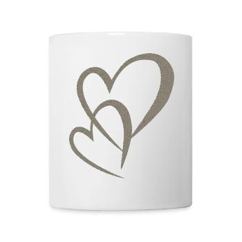 Tissu double du cœur - Mug blanc - blanc - Devant