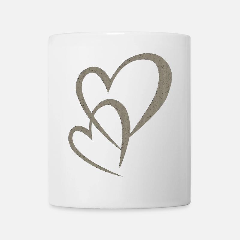 Tissu double du cœur - Mug blanc - blanc