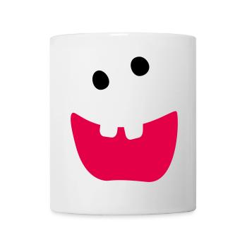 Naughty Monster Laughing Teeth Kids Comic Funny - Mug - white - Front
