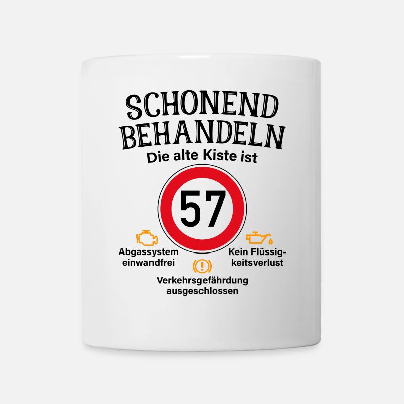 57. Geburtstag Schonend Behandeln 57 Alte Kiste 57 - Tasse - Weiß