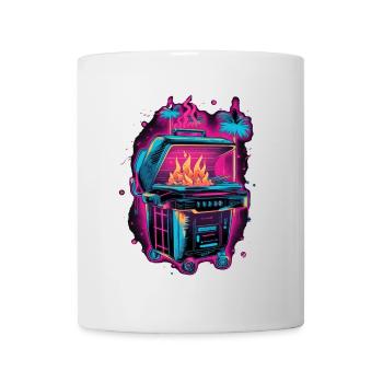 Vaporwave Grill Synthwave Grillen Geschenk Retro - Tasse - Weiß - Vorne