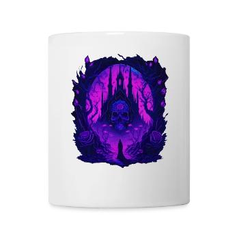Neon Gothic Skull Architecture - Mug - white - Front