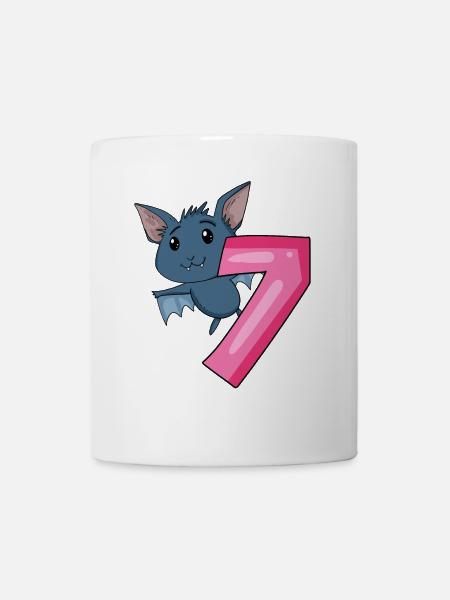 7 Geburtstag 7 Jahre alt mit Tier Motiv - sieben - Tasse - Weiß
