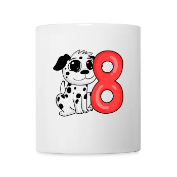8 Birthday 8 years old with dog motif - eight - Mug - white - Front
