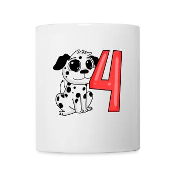 4 Birthday 4 years old with dog motif - four - Mug - white - Front