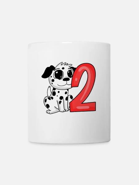 2 Geburtstag 2 Jahre alt mit Tier Motiv - zwei - Tasse - Weiß