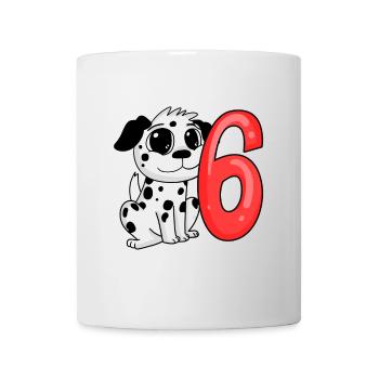6 Birthday 6 years old with dog motif - six - Mug - white - Front