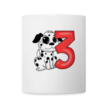 3 anniversaire 3 ans avec motif chien - trois - Mug blanc - blanc - Devant