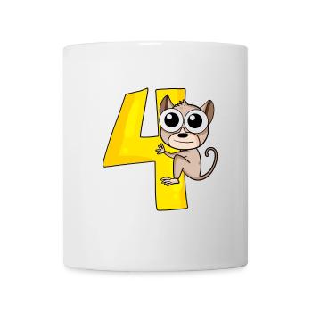 4 birthday 4 years old with animal motif - four - Mug - white - Front