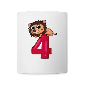 4 birthday 4 years old with animal motif - four - Mug - white - Front