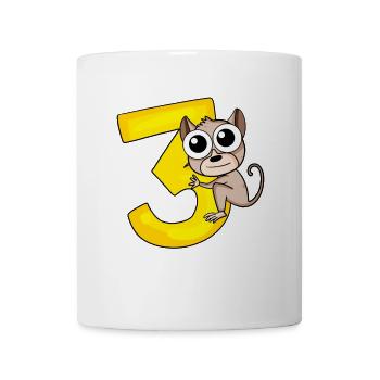 3 anniversaire 3 ans avec motif animal - trois - Mug blanc - blanc - Devant
