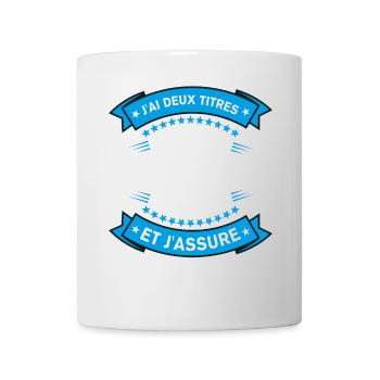 Papa Papy Deux Titres Cadeau Humoristique - Mug blanc - blanc - Devant
