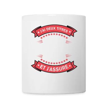 Deux Titres Papa Et Beau-Père Cadeau humour - Mug blanc - blanc - Devant