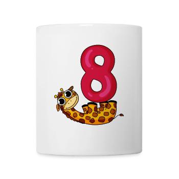8ème anniversaire motif girafe - huit ans - Mug blanc - blanc - Devant
