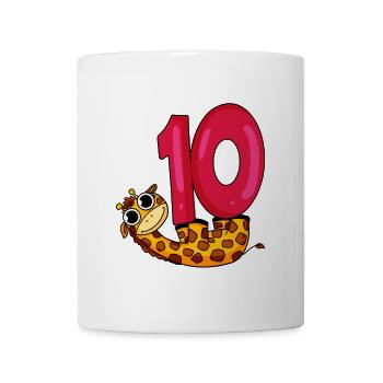10th birthday motif giraffe - ten years old - Mug - white - Front