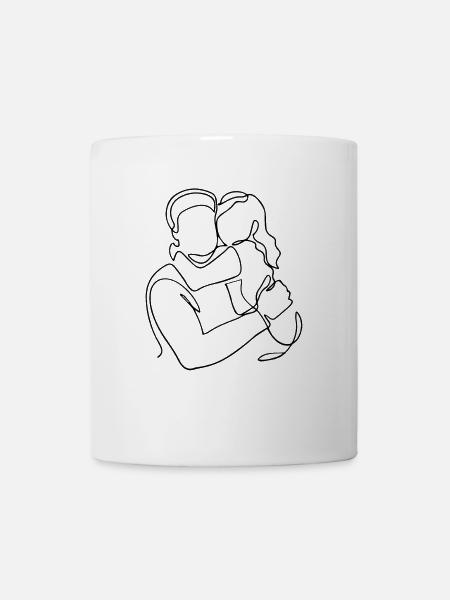 Vater-Tochter Matching T-Shirt - Tasse - Weiß