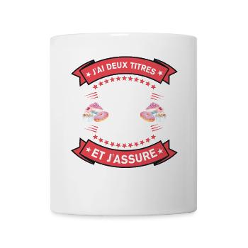 Cadeau Drôle Papa pâtissier Deux Titres Humour - Mug blanc - blanc - Devant