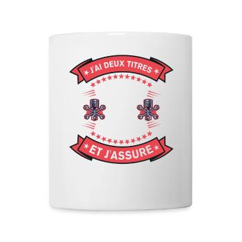 Deux Titres Papy Et Mécano Cadeau Humour - Mug blanc - blanc - Devant