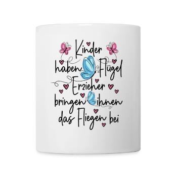 Erzieher Danke - Kinder haben Flügel - Tasse - Weiß - Vorne