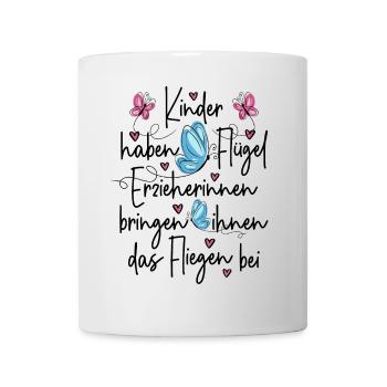 Erzieherin Danke - Kinder haben Flügel  - Tasse - Weiß - Vorne