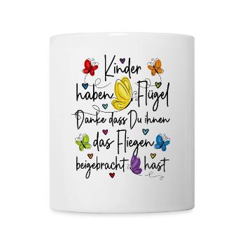 Kita Abschied Danke - Kinder haben Flügel  - Tasse - Weiß - Vorne