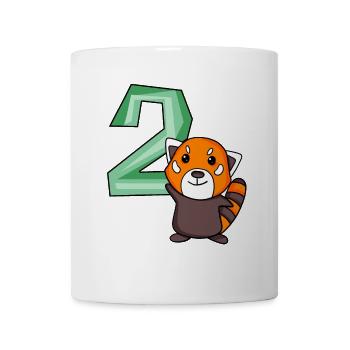 2. Geburtstag Motiv Roter Panda - zwei Jahre alt - Tasse - Weiß - Vorne