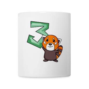 3. Geburtstag Motiv Roter Panda - drei Jahre alt - Tasse - Weiß - Vorne