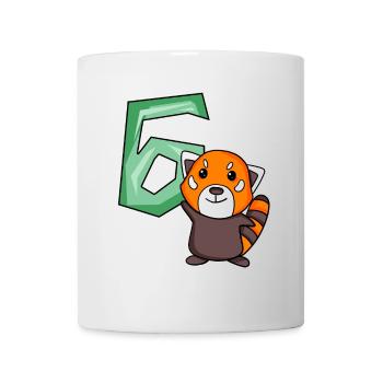 6. Geburtstag Motiv Roter Panda - sechs Jahre alt - Tasse - Weiß - Vorne