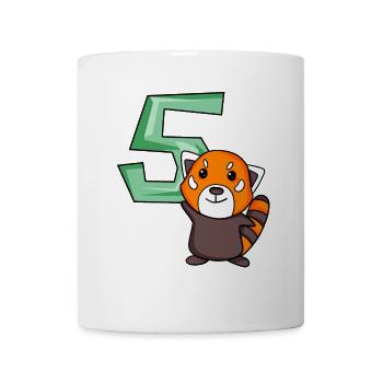 5. Geburtstag Motiv Roter Panda - fünf Jahre alt - Tasse - Weiß - Vorne