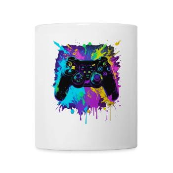 farbenfroher Graffiti Gaming Controller - Tasse - Weiß - Vorne