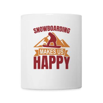 Le snowboard nous rend heureux - Mug blanc - blanc - Devant