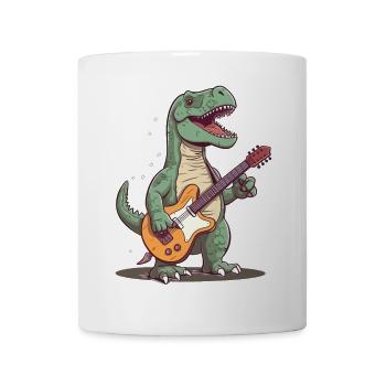 Dinosaur with guitar for musicians - Mug - white - Front