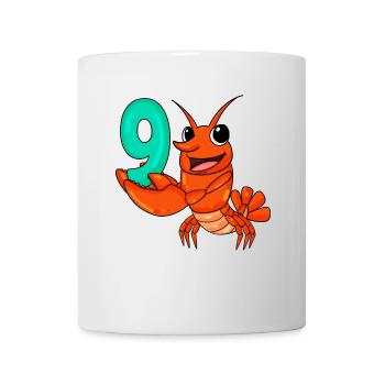 Homard à motif 9e anniversaire - Neuf ans - Mug blanc - blanc - Devant