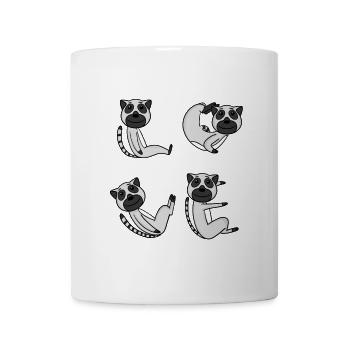 Lemur LOVE Yoga Lemuren - Tasse - Weiß - Vorne