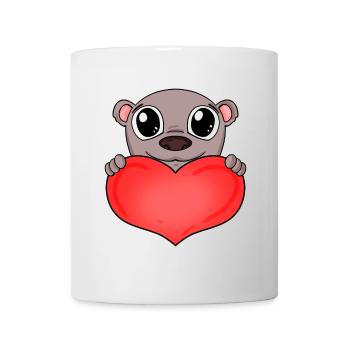 Ours avec cœur - Mug blanc - blanc - Devant